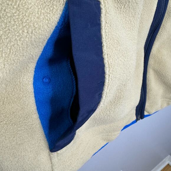 Patagonia Synchilla Snap T Full Zip Hoody Fleece Jacket Blue Cream Men XL - Picture 11 of 13